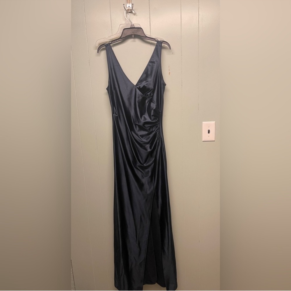Elegant Blue  Satin Dress